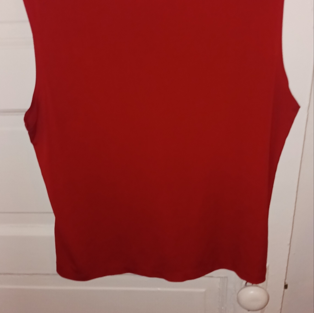 Ruby Rd. Red Tank Top with Lace Large. A-55 - Picture 4 of 4